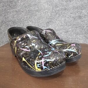 Women's Dansko Multi-Color Paint Splatter Professional Nursing Clogs Size 41/10